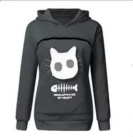 S-3XL  Cat Lovers Hooded Sweatshirt Kangaroo Dog Pet Paw Dropshipping Pullovers Cuddle Pouch  Fish  Pocket Hoodie - Image 2