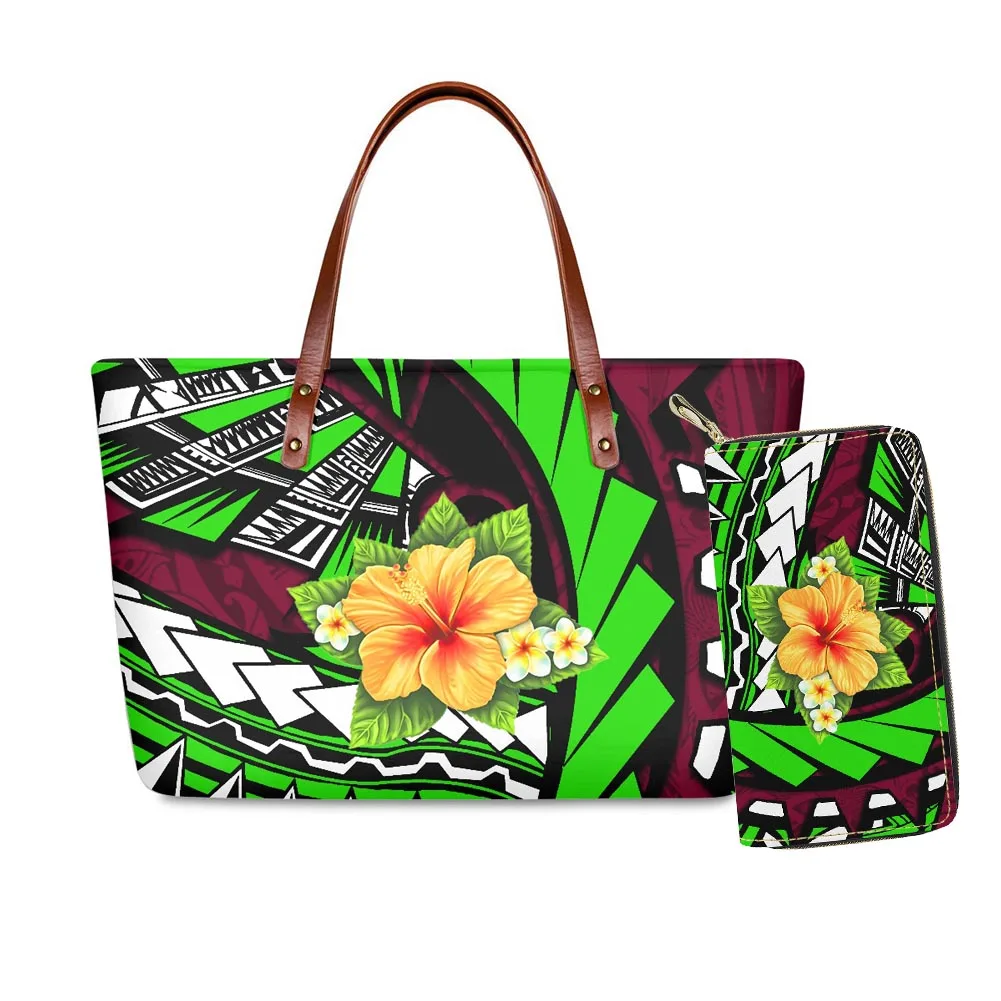 Large-capacity Bag Women's New Trendy Floral Polynesian Style Luxury Portable Shoulder Bag All-match Tote Shopping