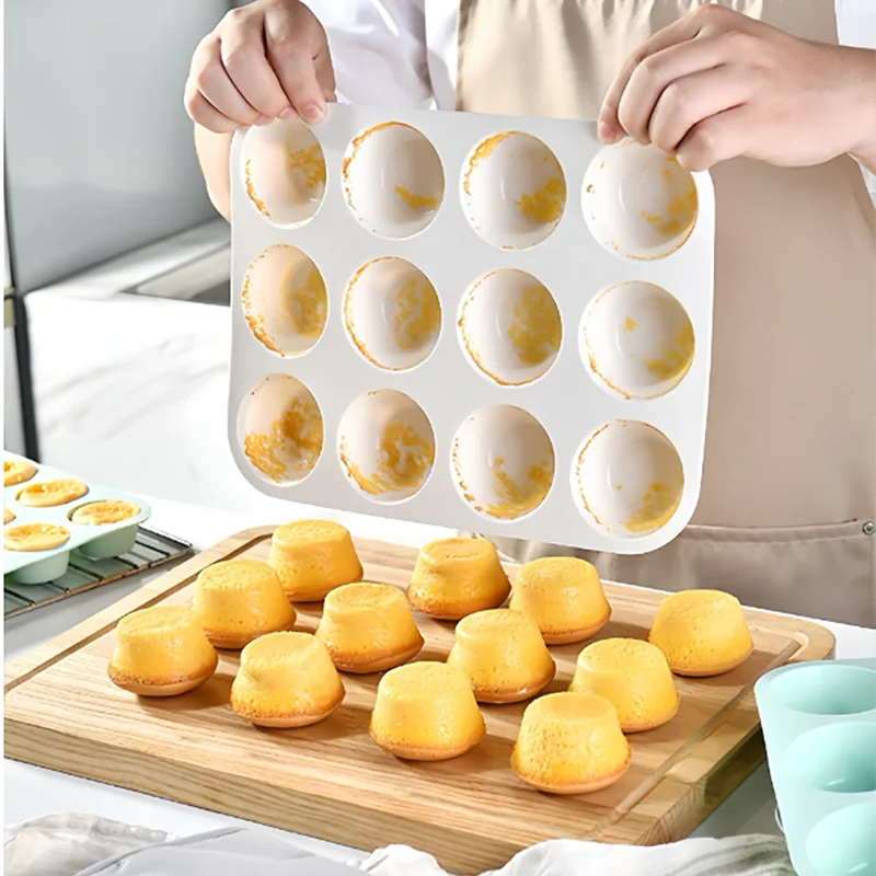 24-Hole Cake Mold Silicone Soap Cookies Cupcake Bakeware Pan Tray Mould Home Mini Muffin Cup 3D Non-stick Jelly&Candy Mold