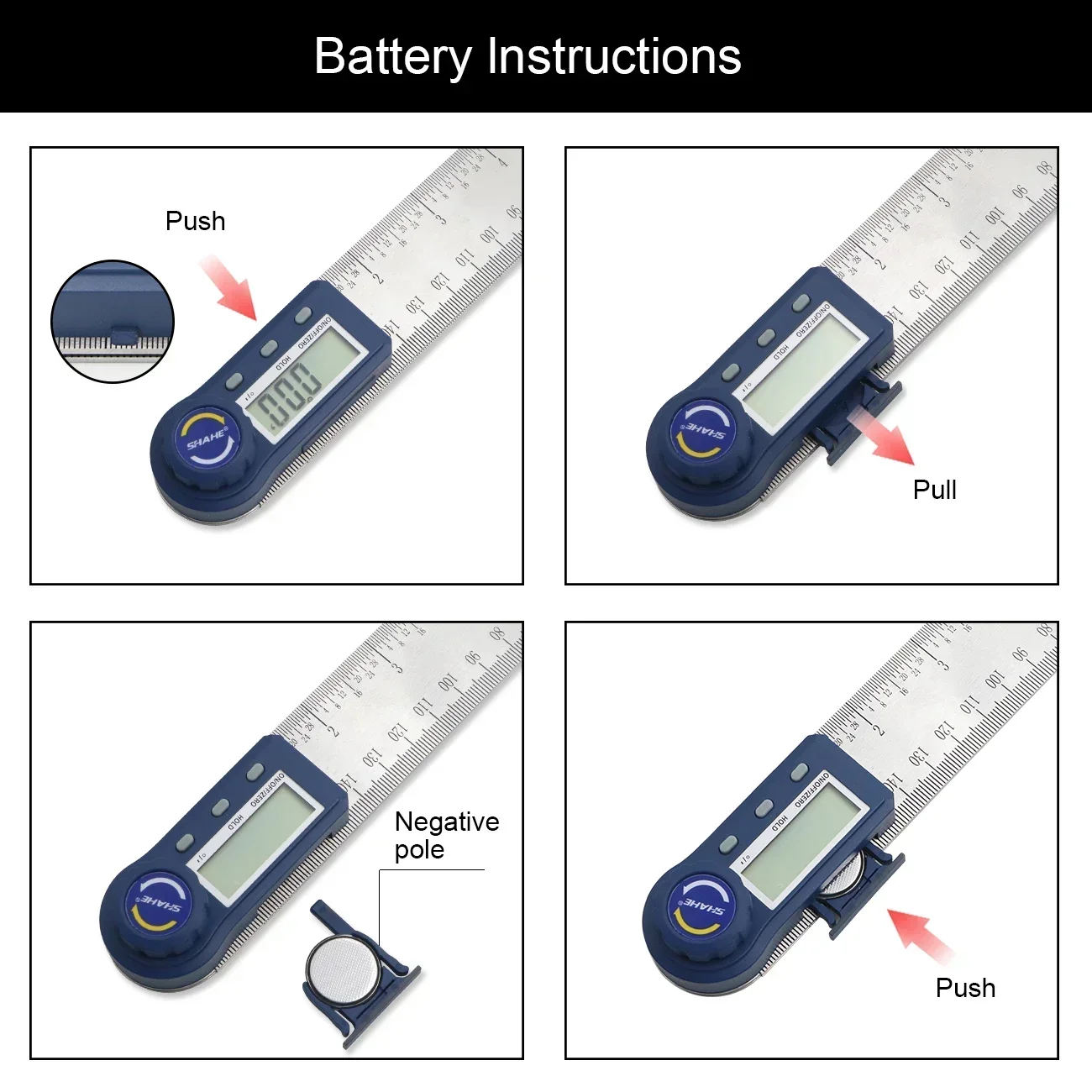 Shahe 200/300mm Digital Angle Meter Inclinometer Stainless Steel Angle Digital Ruler Protractor Electron Goniometer Finder digital angle protractor,angle measuring tool,angle protractor,digital angle meter,digital inclinometer