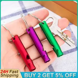 Whistle Keychain Small Size Aluminum Emergency Whistle Chains Outdoor Camping Hiking Survival Practical Keychain Wholesale