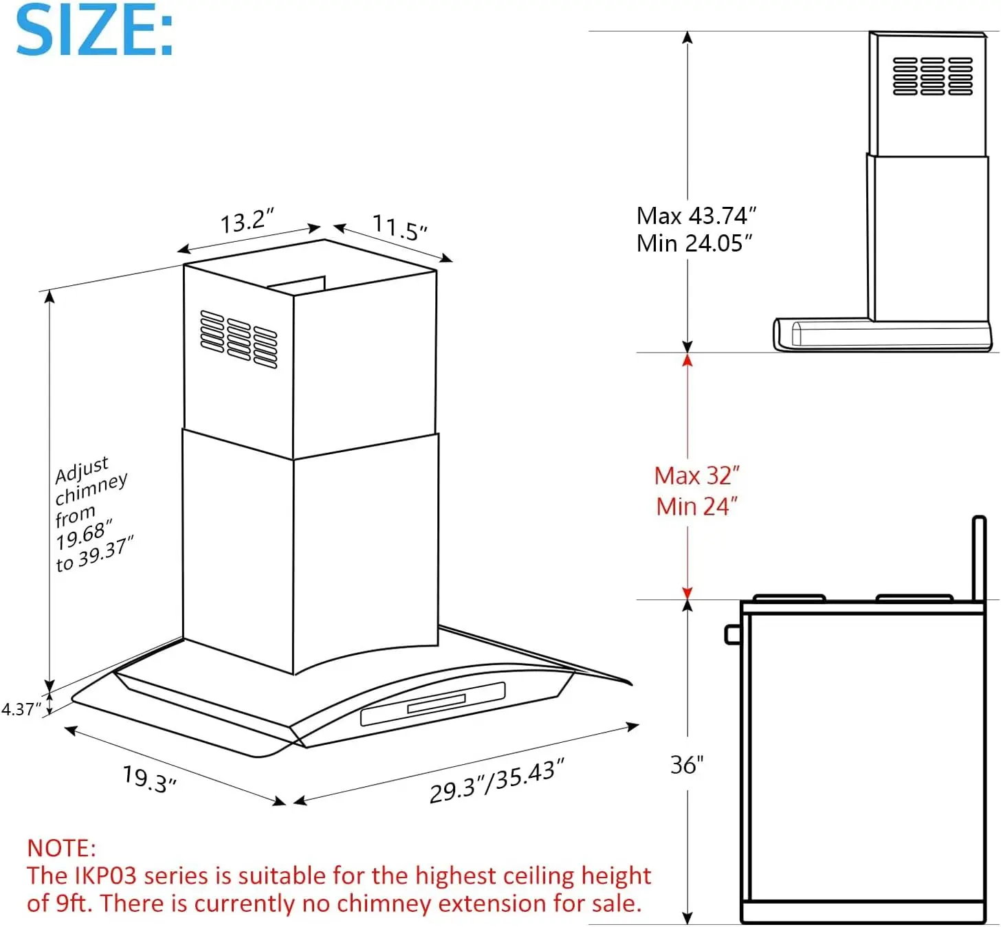 30-inch Wall Mount Range Hood Tempered Glass , Vent Stainless Steel with Gesture Sensing & Touch Co 6