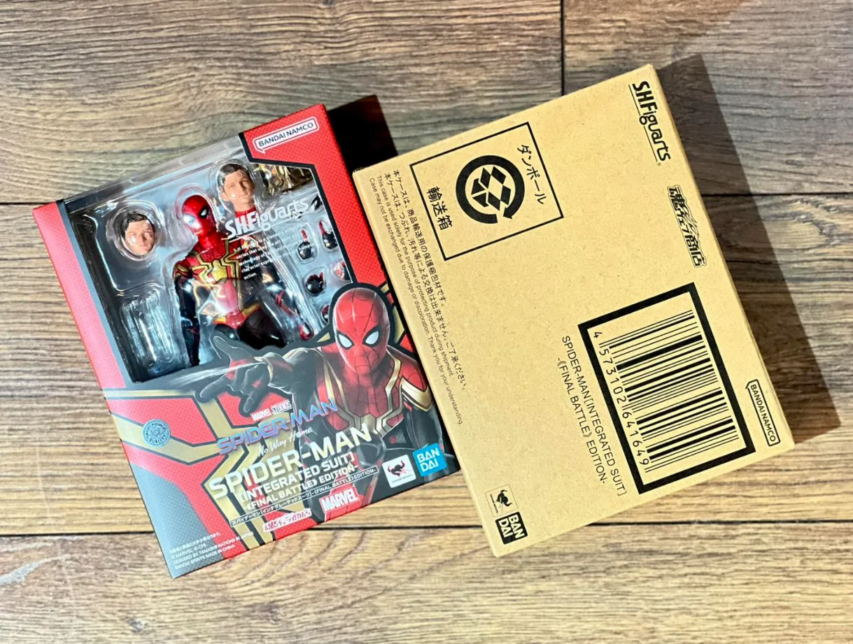 

In Stock BANDAI Original SHF Spiderman Tom Holland No Way Home Integrated Suit Final Battle Edition Action Figure Toy Gift