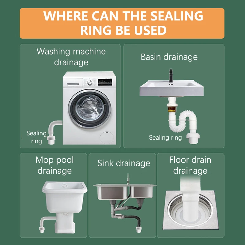 Floor Drain Deodorant Sewer Seal Ring Sewer Pipe Floor Drain Cover Insect Anti-odor Core Deodorant Seal Ring 40/50/70mm Drain Pipe Bathroom Kitchen Sink Stopper