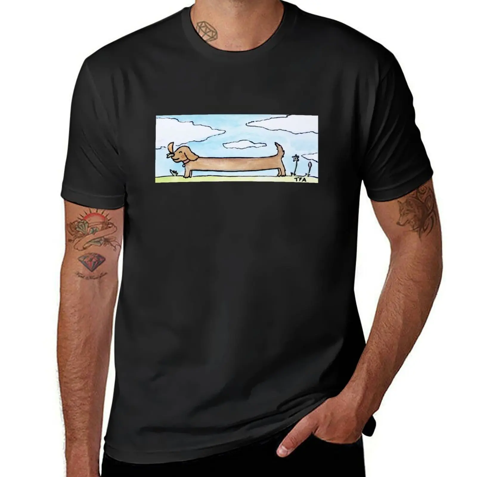 

Harold the Dachshund T-Shirt graphics cute clothes summer top mens clothing