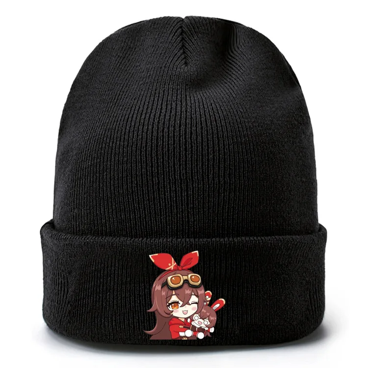 Anime Game Genshin Impact Simple 22 Styles Printing Unisex Warmth Cotton Knitted Hat Woolen Hat Gift