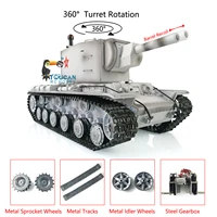 HENG LONG 1/16 7.0 Upgraded Soviet KV-2 RTR RC Tank Gigant 3949 360° Turret Gearbox Tracks Remote Control Toys Car TH20015-SMT4 1