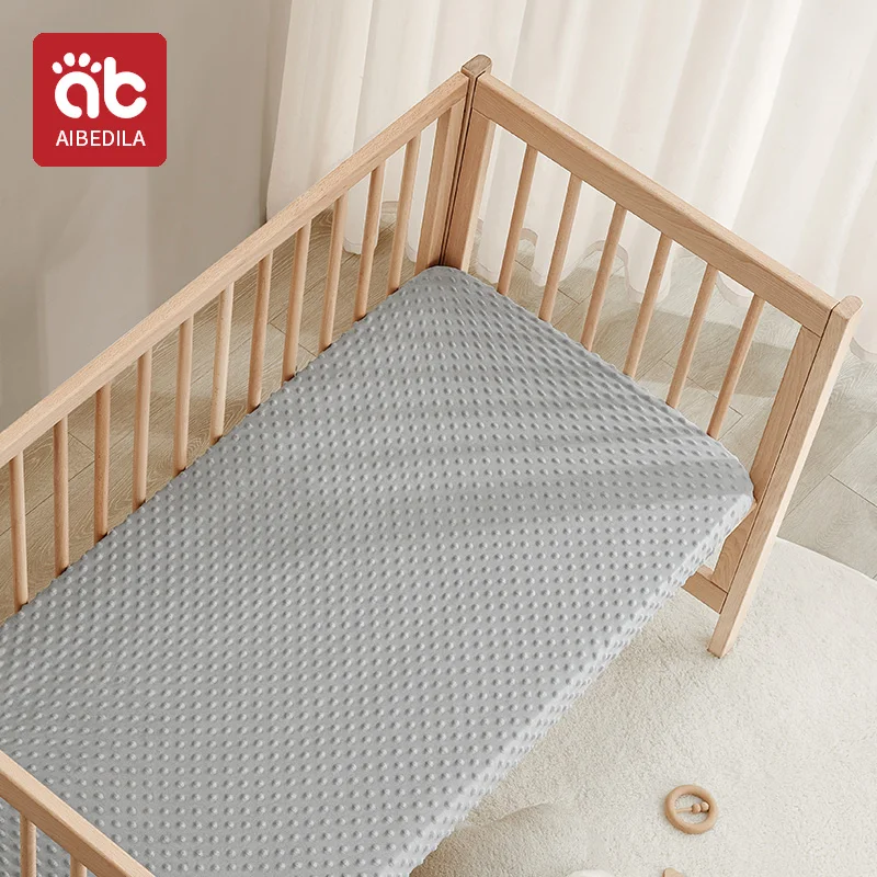 Newborn Dotted Flannel Fitted Sheet Crib Mattress Children's Bed Cover For Newborn Bassinet Cradle Sheet Beding