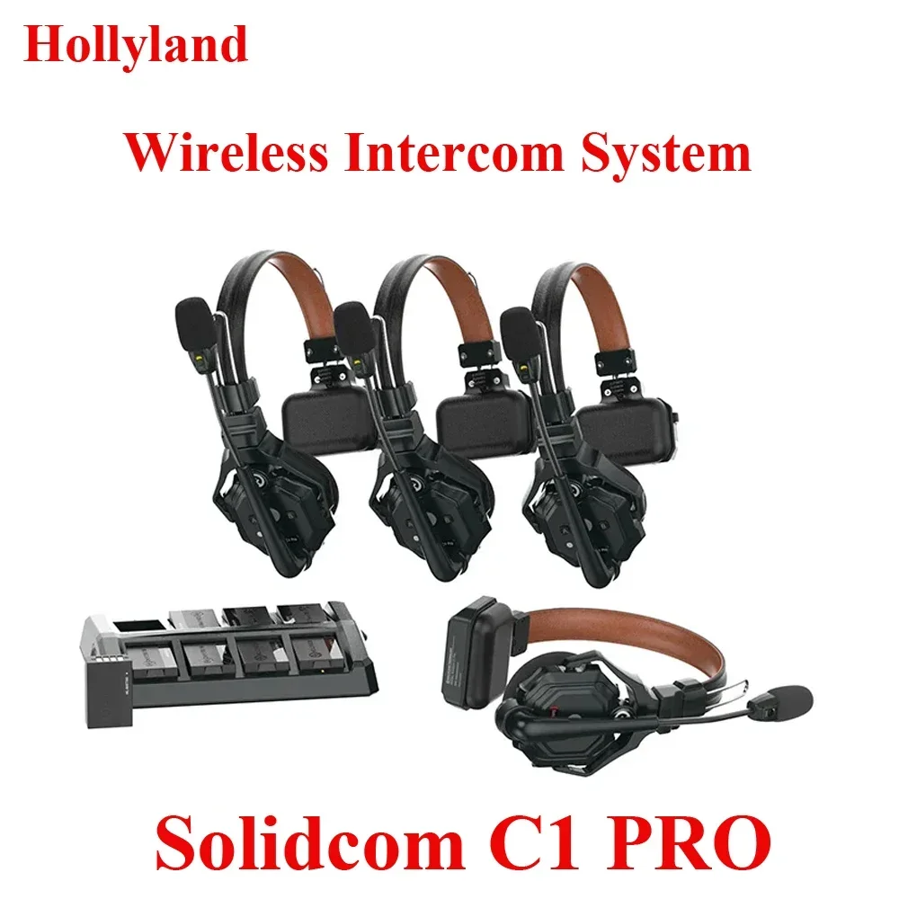 

Hollyland Solidcom C1 Pro Wireless Intercom Headset System ENC Noise Cancellation for Drone Production Team 1000FT Full-duplex