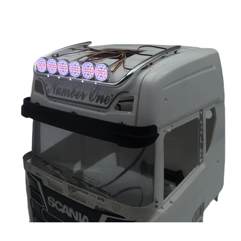 Front Dome Spotlight LED Roof Light Lamp for Tamiya 1/14 RC Truck Scania 770s 56371 r620 r730 Tractor Trailer Degree DIY Parts 2