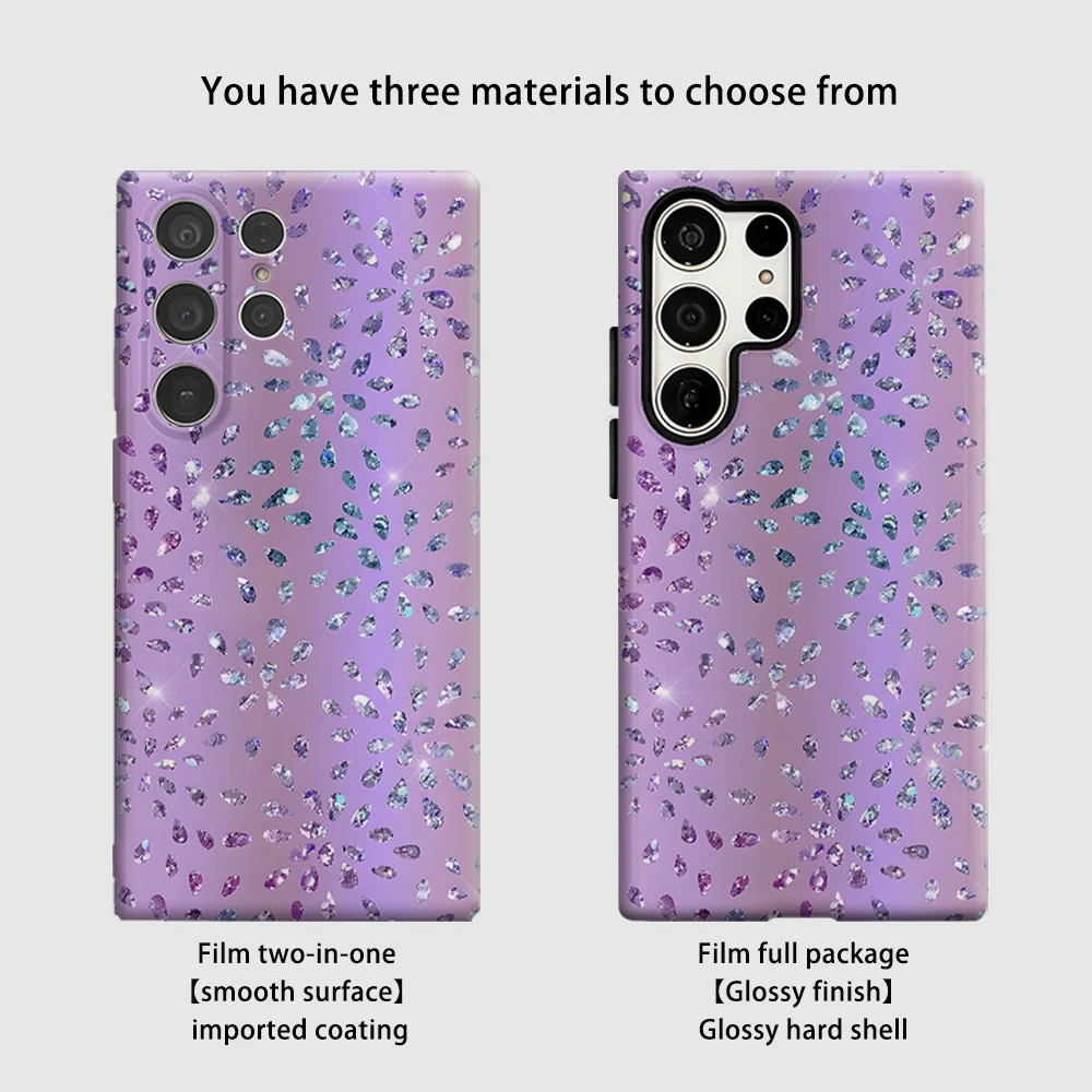 Sparkle Crystal Shockproof Double Layer Tough Back Phone Case