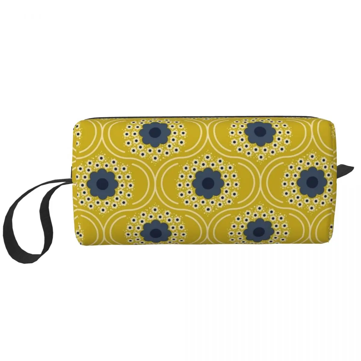 

Большая сумка для косметики Orla Kiely с желтыми цветами, водонепроницаемая сумка, дорожные косметички, сумка для хранения для унисекс
