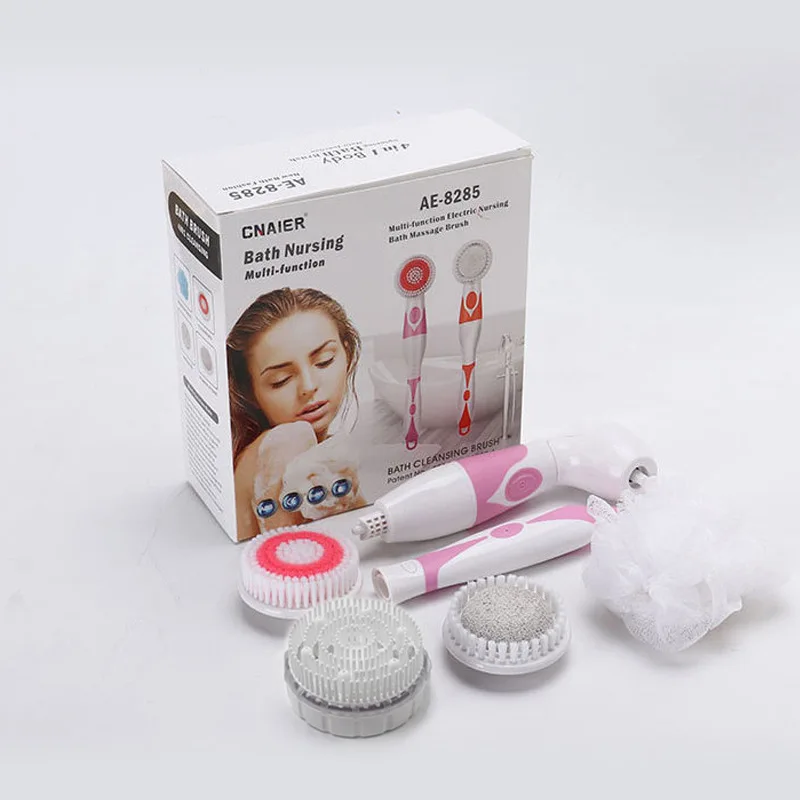 Cleaning Brush Multifunction Electric Bath Brush Massager Back-Rubbing Brush Long Handle Spinning Body Cleaning Spa Massage Shower Sets