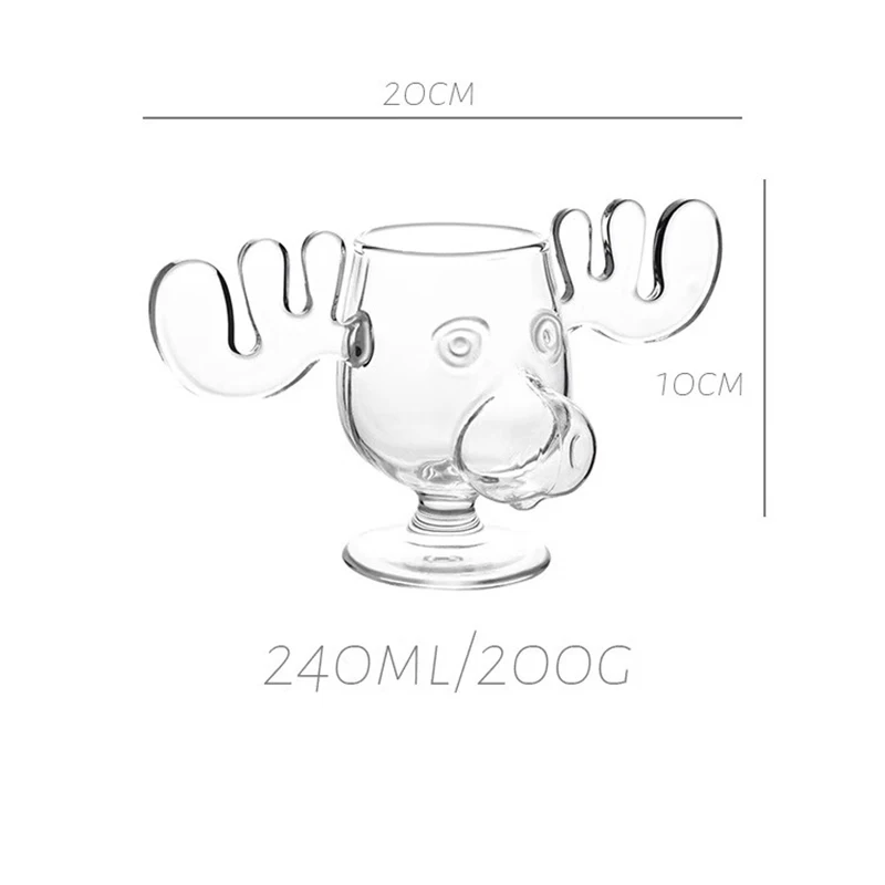 1pcs Elk Wine Glass Cocktail Juice Cup Reindeer Mug Drinkware Christmas Gift