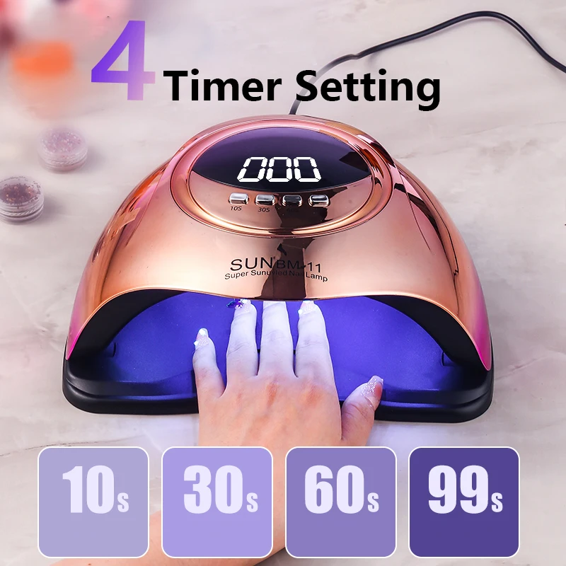 280W 66 LEDs UV LED Nail Lamp for Professional Nails Gel Polish Fast Curing Electroplated Drying Light Lamps 4 Timer Setting 3