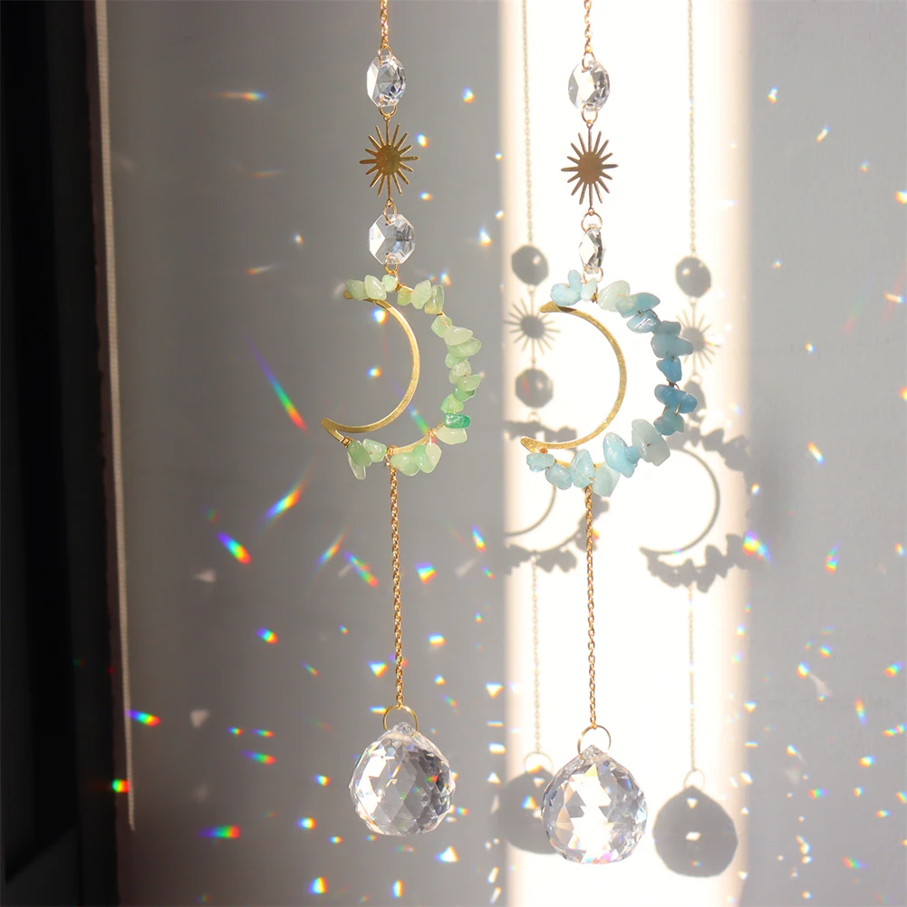 Crystal Sun Catcher Handmade Decor Rainbow Maker Car Window Hanging Sun Catcher Garden Decoration Chandelier Pendant