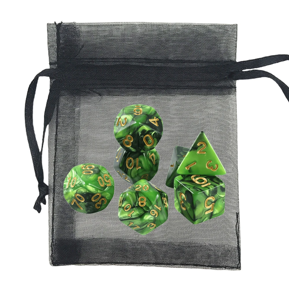 7pcs DND Polyhedral Dice Double-color Dice with A Bag for Board Game DND RPG Role Playing Game Accessories S3af86225fa7048358a50925e4dffa2afa