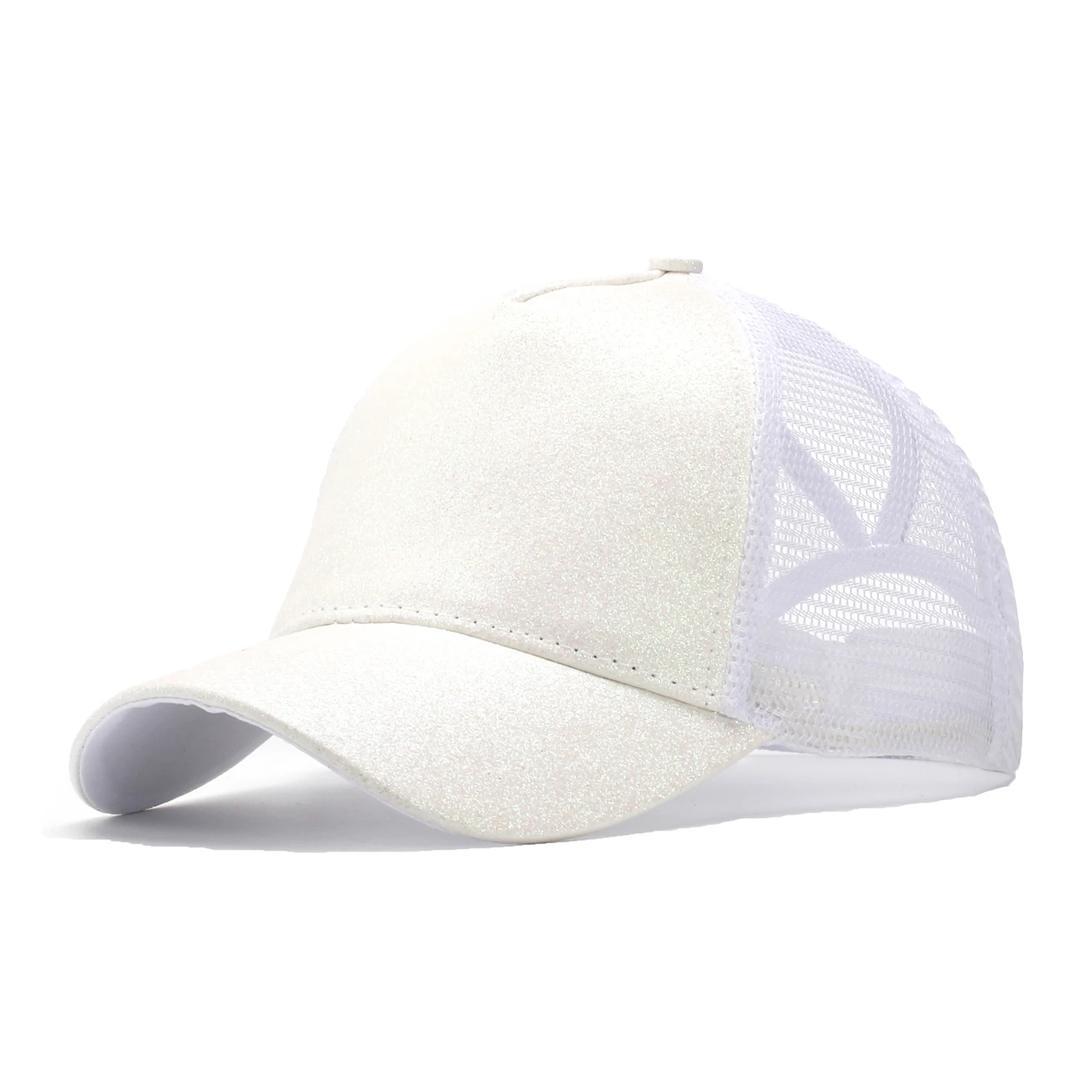 13 Colors Glitter Ponytail Mesh Hat Men Women Baseball Cap Adjustable Female Sequins Shine Summer Sun Bun Caps Outdoor Hats baseball cap sun hat
