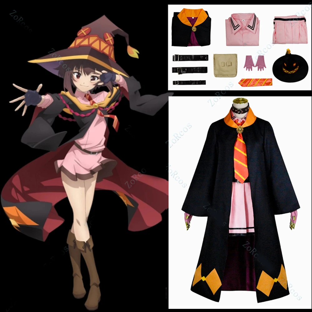 

Anime Explosions Into This Wonderful World! Megumin Full Set Dress Women Girl Halloween Party Role Play Costume