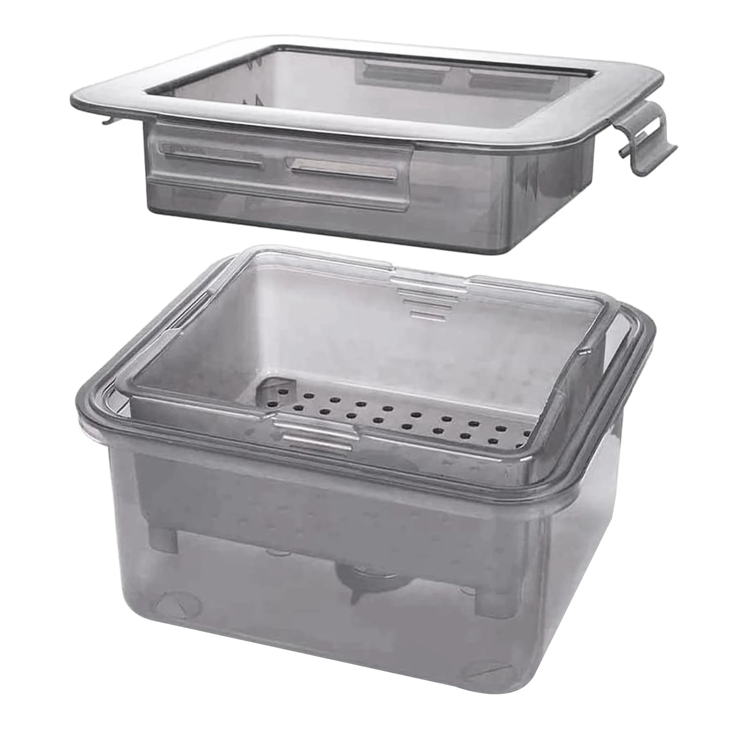 DIY Plastic Tofu Press Mold Homemade Tofu Mold Soybean Curd Making with Cheese Cloth Kitchen Cooking,Gray