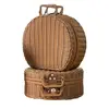 Round Wicker Suitcase Large Capacity Dust-proof Rattan Woven Luggage Box Handmade with Double Handle Sundries Organizer Outdoor 3