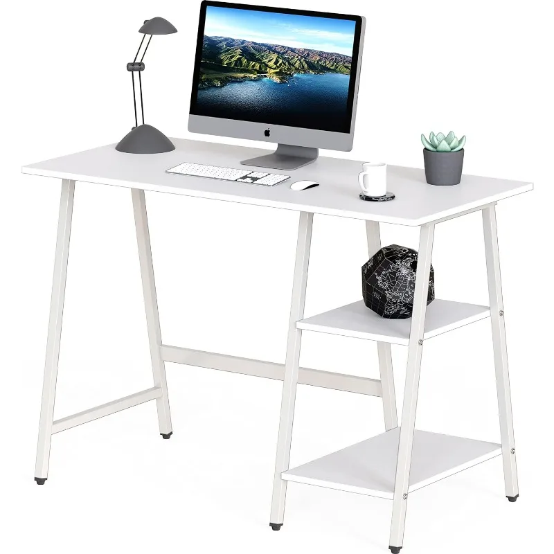Trestle Home Office Computer Desk, White