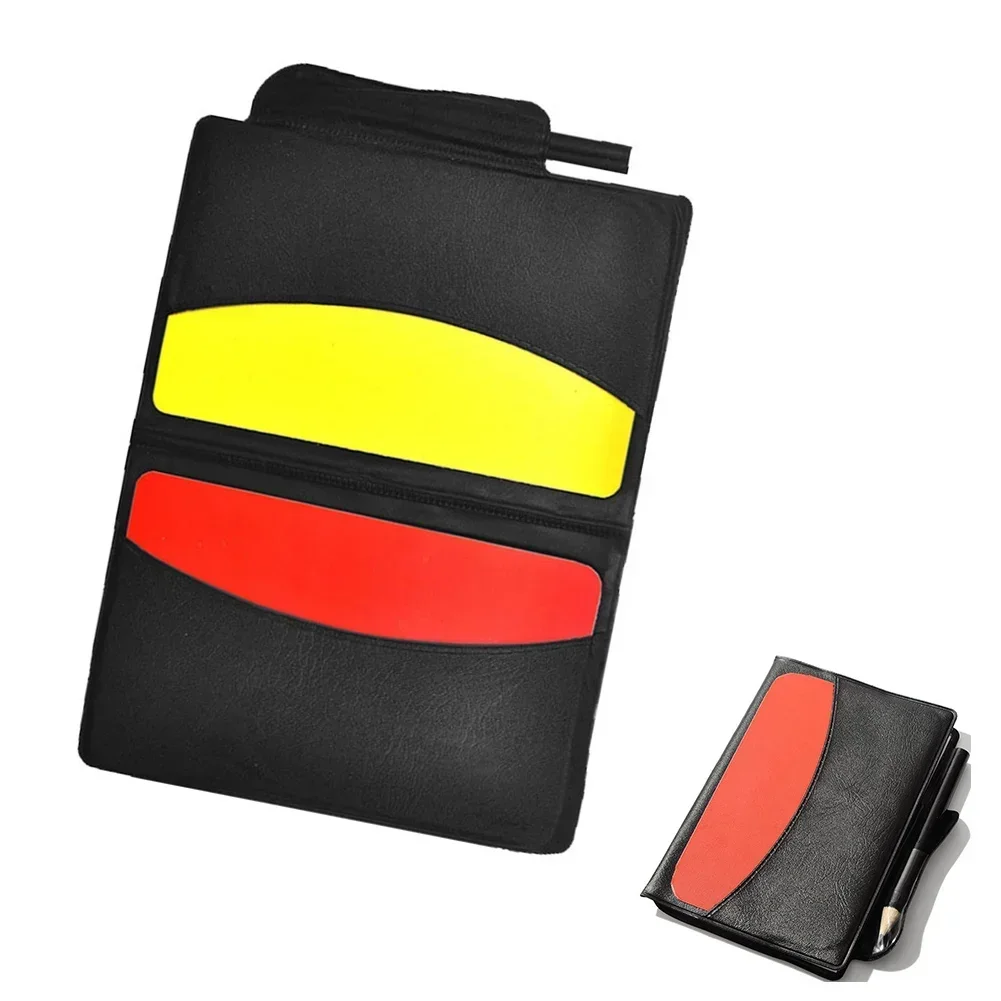 Football Soccer Referee Card Sets Warning Referee Red And Yellow Cards With Wallet Score Sheets Notebook Judge Accessories soccer referee cards