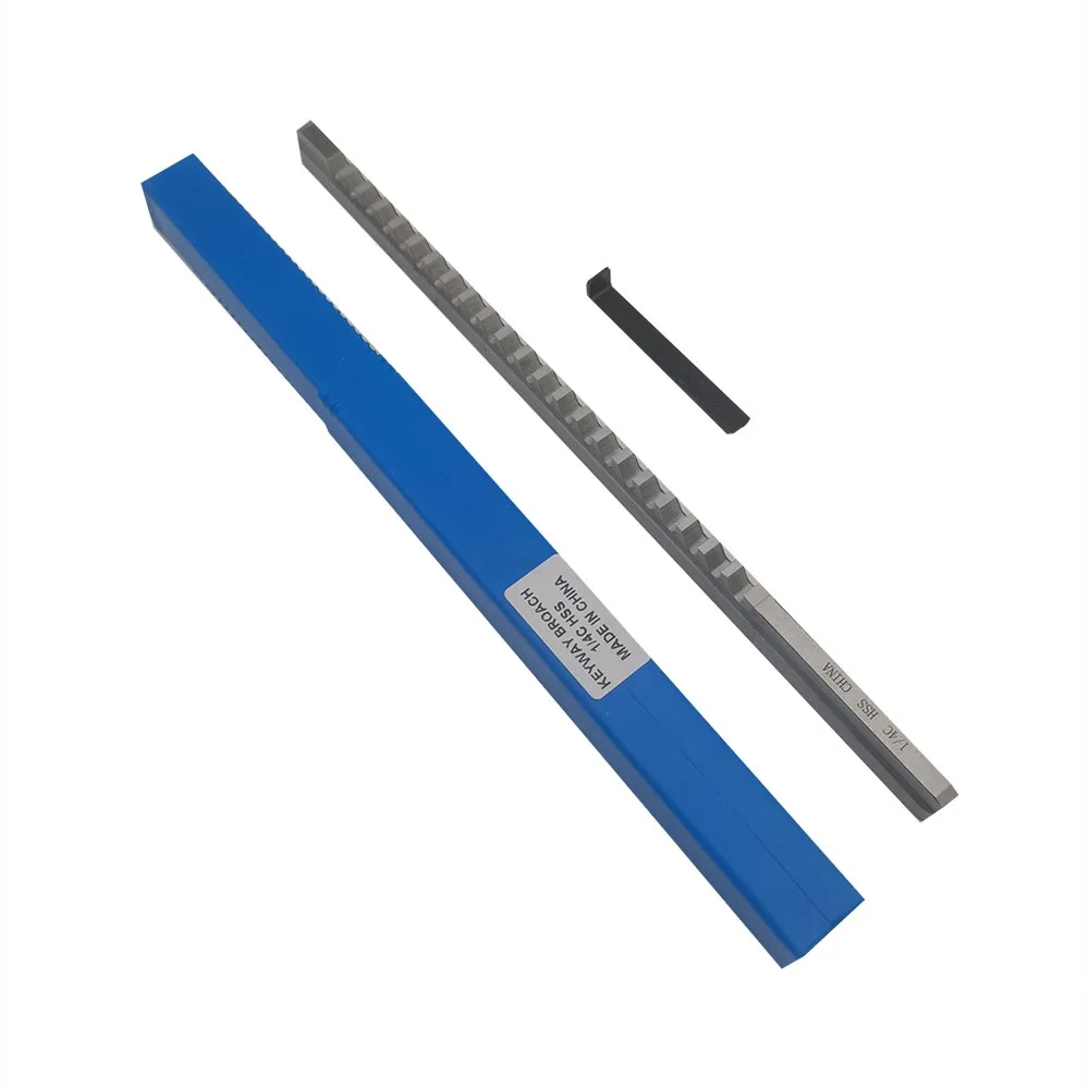Keyway Broach Tools 1/4 C Push Type Keyway Broach Inch Sized High Speed Steel HSS Cutting Tool for CNC Broaching Machine Metalworking