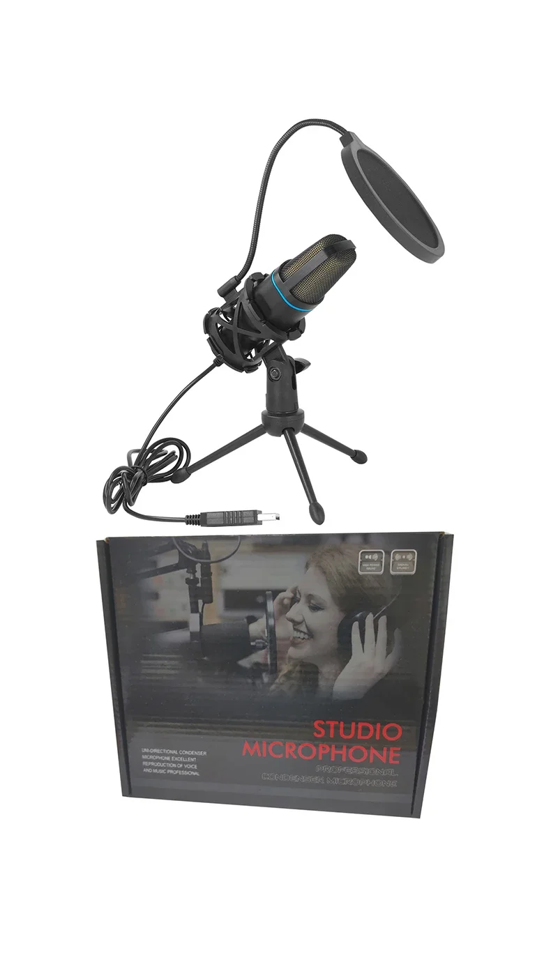 USB Microphone RGB Microfone Condensador Wire Gaming Mic for Podcast Recording S