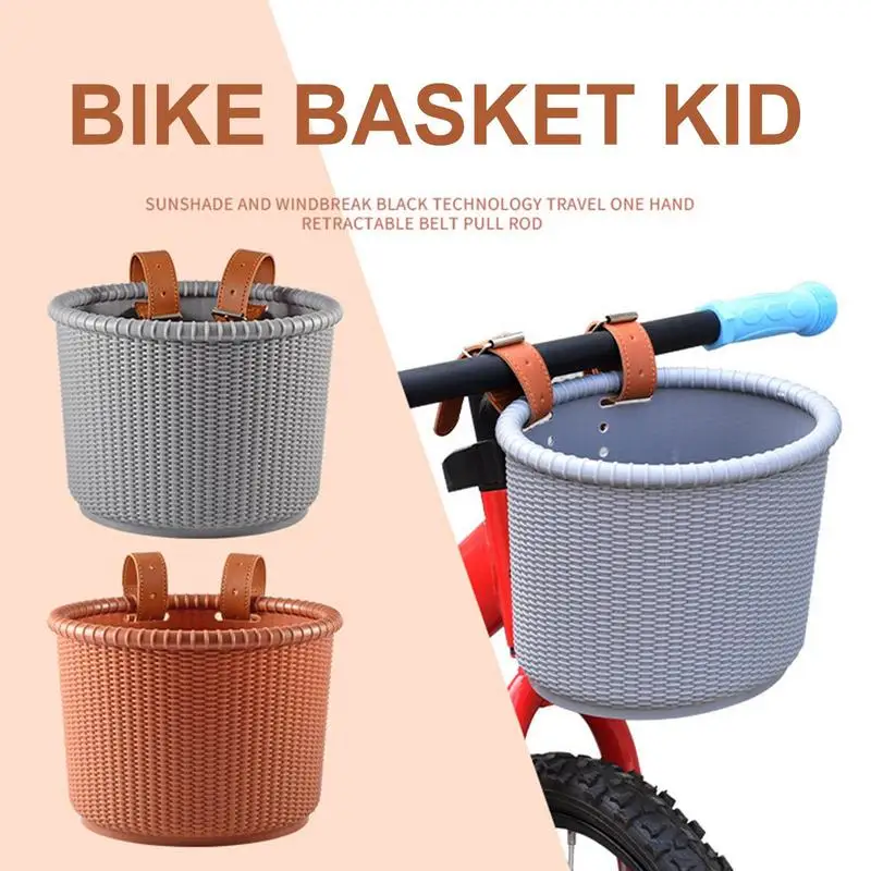 

Bike Handlebar Basket Kids Woven Kids D-Shaped Bicycle Basket Bike Handlebar Bike Basket For Kids Girl Boy For Scooter