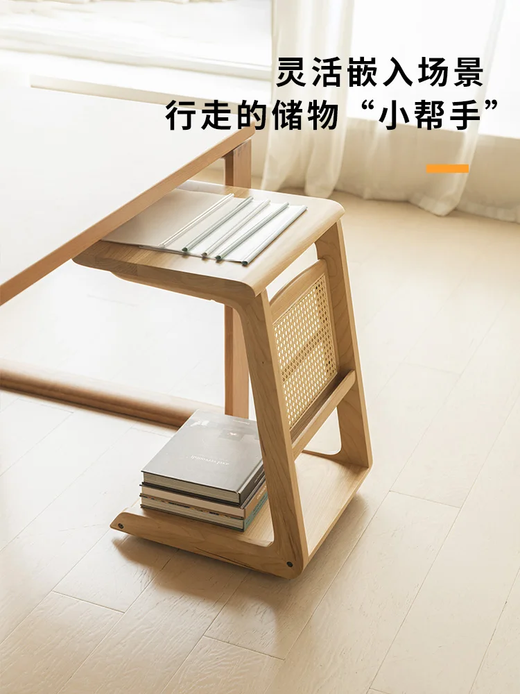 

Solid wood edge table, small tea table, bedside table, sofa, rattan woven small unit, square tea table, Japanese corner table