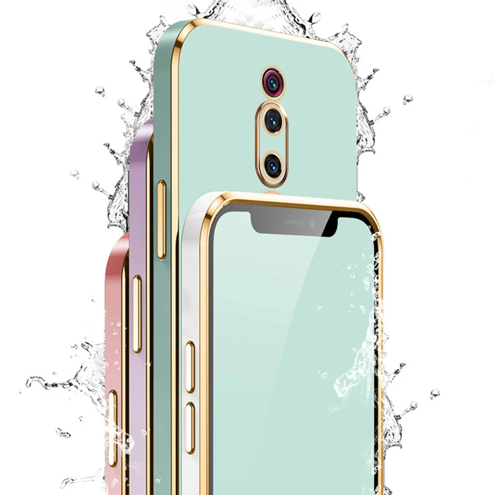 Luxury Square Plating Shockproof Phone Case for Xiaomi Mi 9T Pro and Redmi K20 Pro