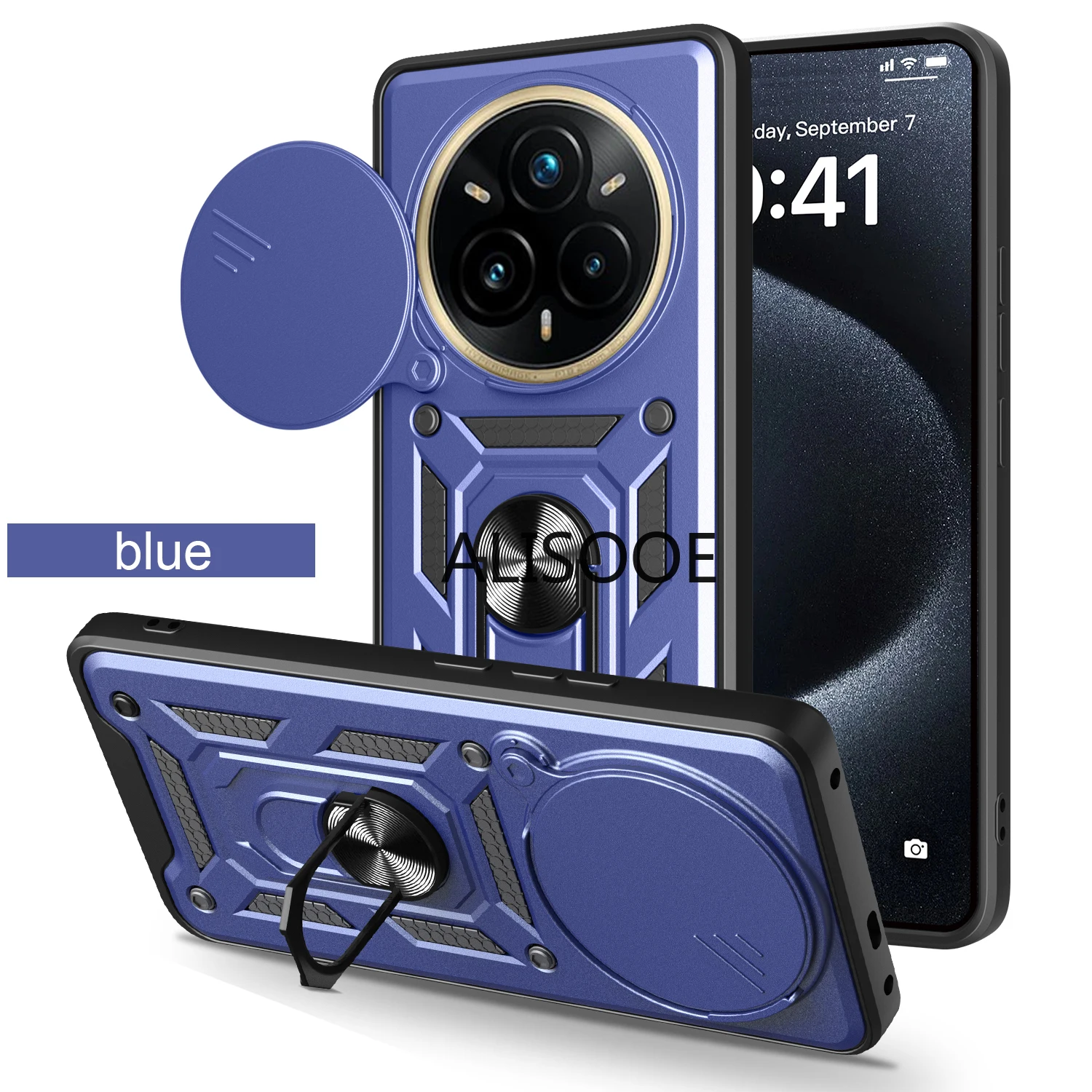 Armor Slide Camera Ring Stand Protective Case - Shockproof  Cover