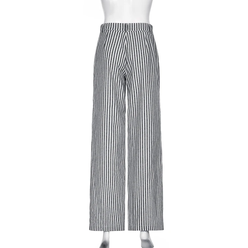 black and white striped pants