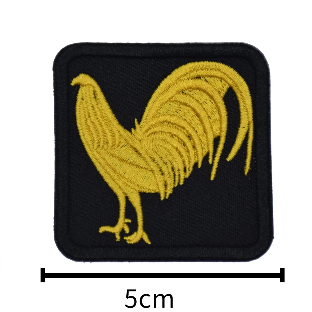 Golden Rooster Embroidered Patches Iron on for Garments Decoration Team Biker Accessory Novelty Sticker Twill Badges