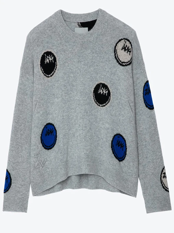 New Cashmere Pattern Sweater Woman Long Sleeve Knitted Sweaters Jumper Ladies Autumn Winter Elegant Vintage Pullover 2023