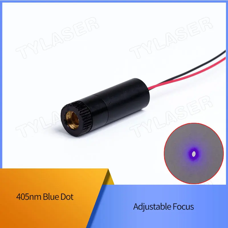 

D12X45mm Adjustable Focus 405nm 1mW 5mW 10mW 30mW 50mW 100mW Blue Dot Laser Diode Module Industrial Grade ACC Driver TYLASERS