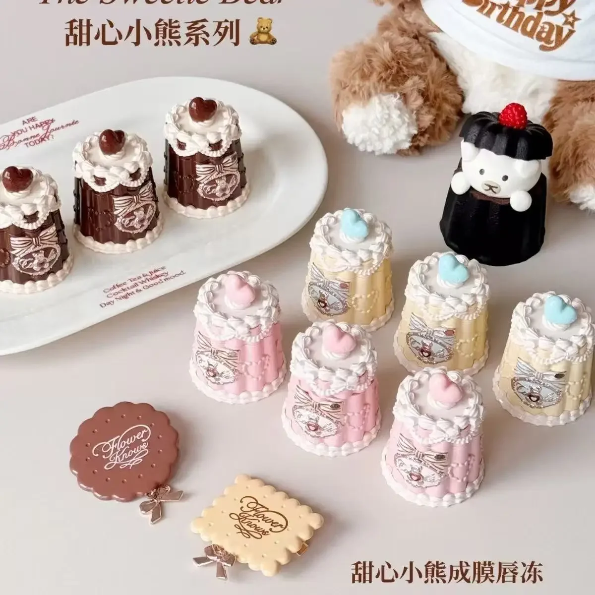 Flower Knows Sweetie Bear Collection Hair Clip Cute Cookies Hair