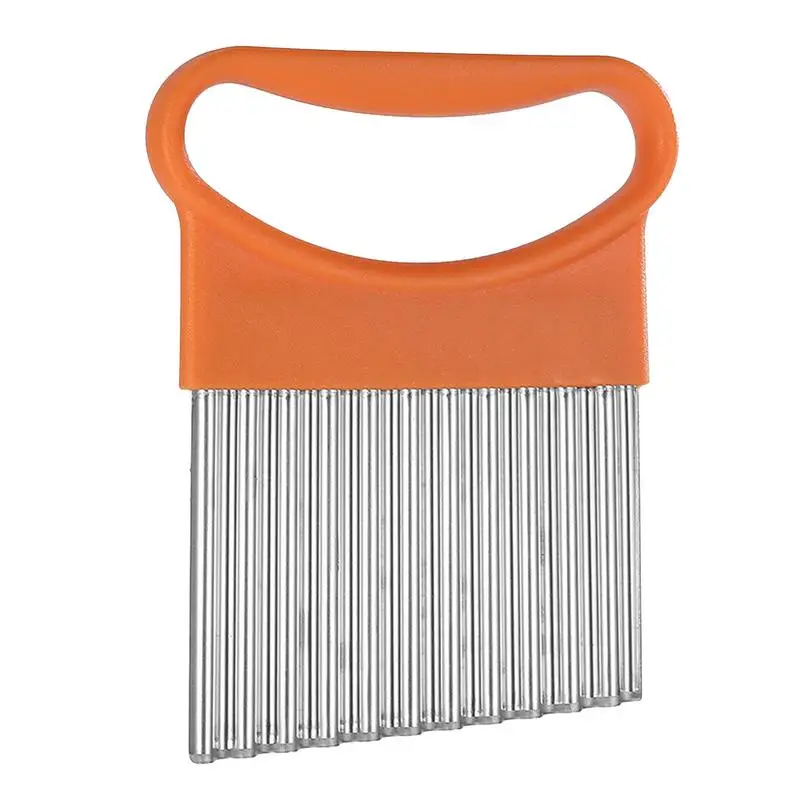 Crinkle Cutter Stainless Steel Potato Carrot Chip Stainless Steel Safe Kitchen Tools Wavy Slicer For Fruit Vegetable Carrot
