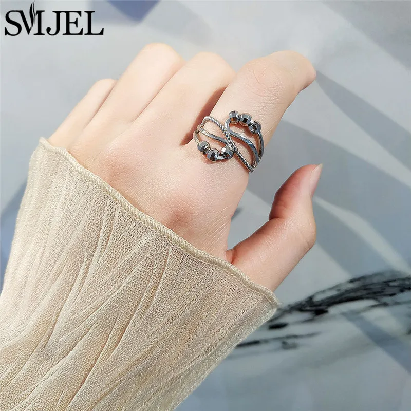 Anello Antistress con Perline Metalliche, Gioiello Girevole a Spirale per Uomo e Donna, per Alleviare l'Ansia e il Stress - immagine 6