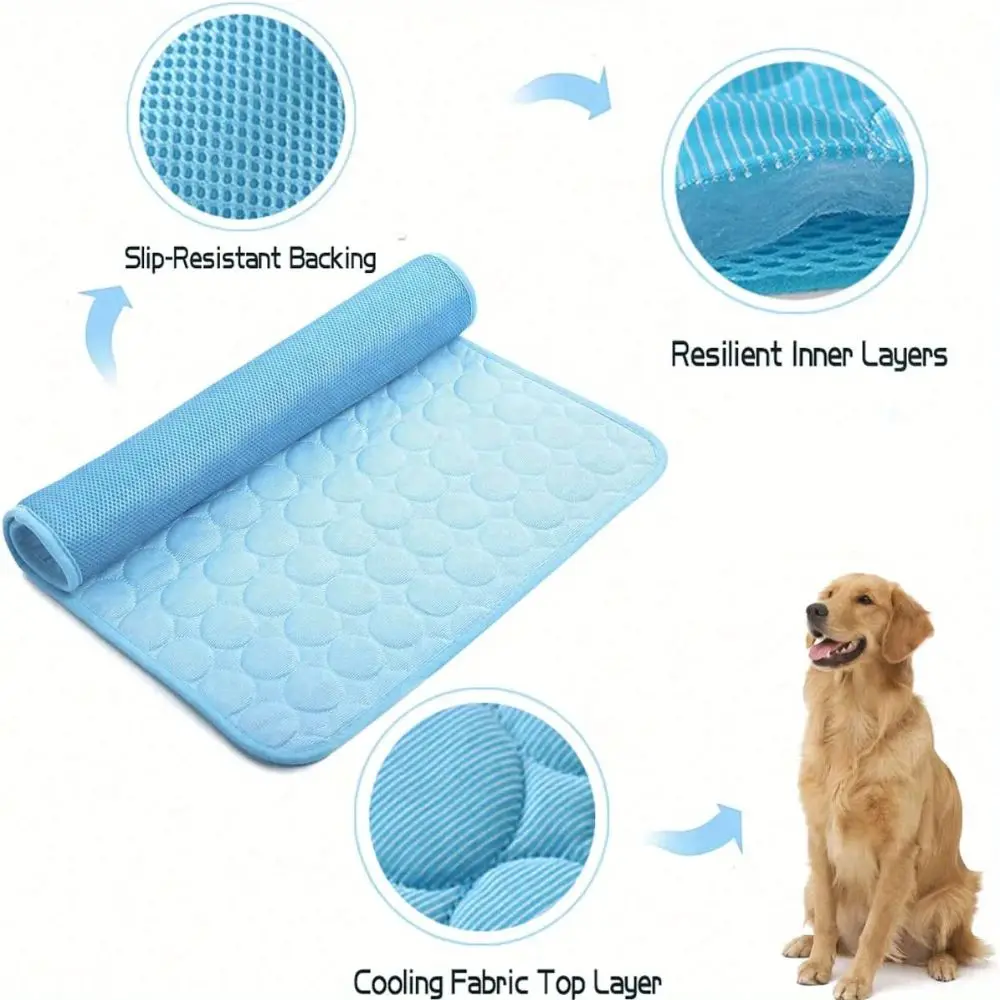 Pet Cooling Mat For Dogs Ice Silk Breathable Washable Dog Bed_voghion.com