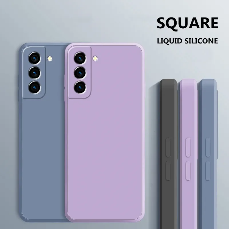Square Liquid Silicone Soft Protective Case - Premium Soft Cover and Bag