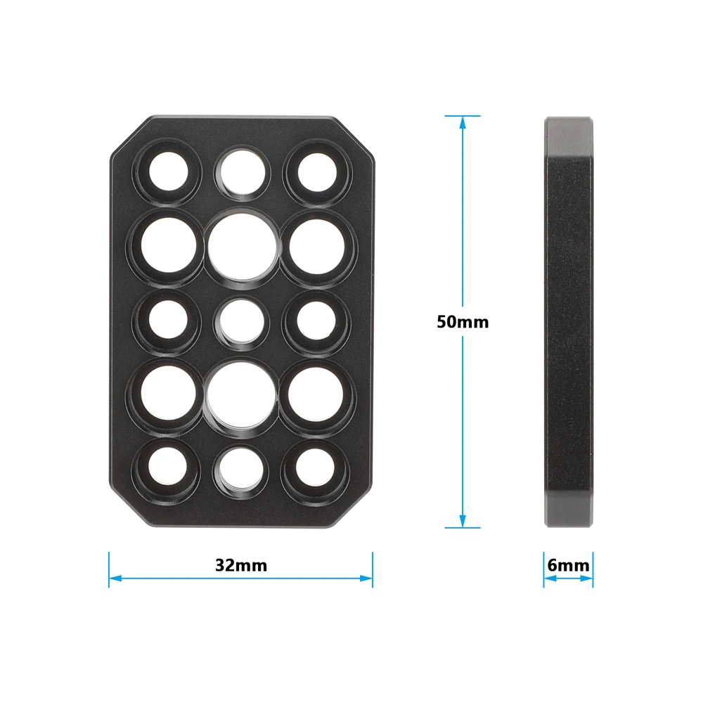 Mini Quick Release Mounting Plate with 1/4"-20 & 3/8"-16 Threads Extension Plate