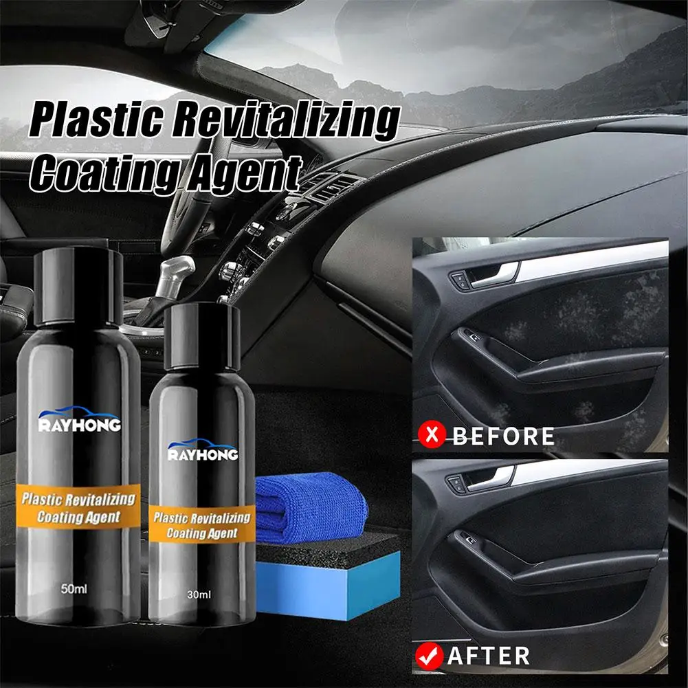 

Car Plastic Restorer Agent Plastics Revitalizing Coating 50ml Agent Stains Remove Refurbish Parts Deep Cleaning N6m4