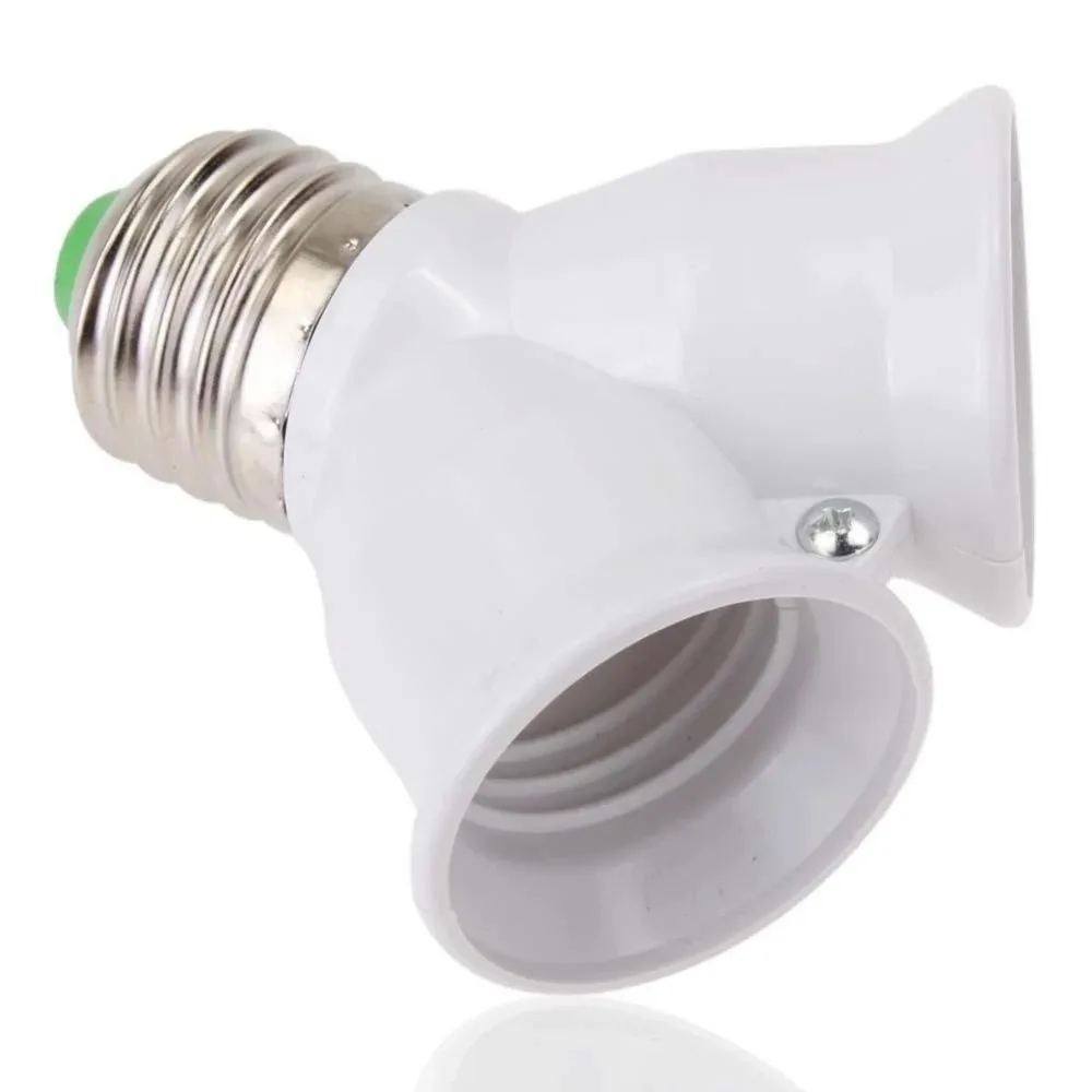 Lamp Holder Converter E27 LED Base Light Lamp Bulb Socket E27 to 2-E27 Splitter Adapter
