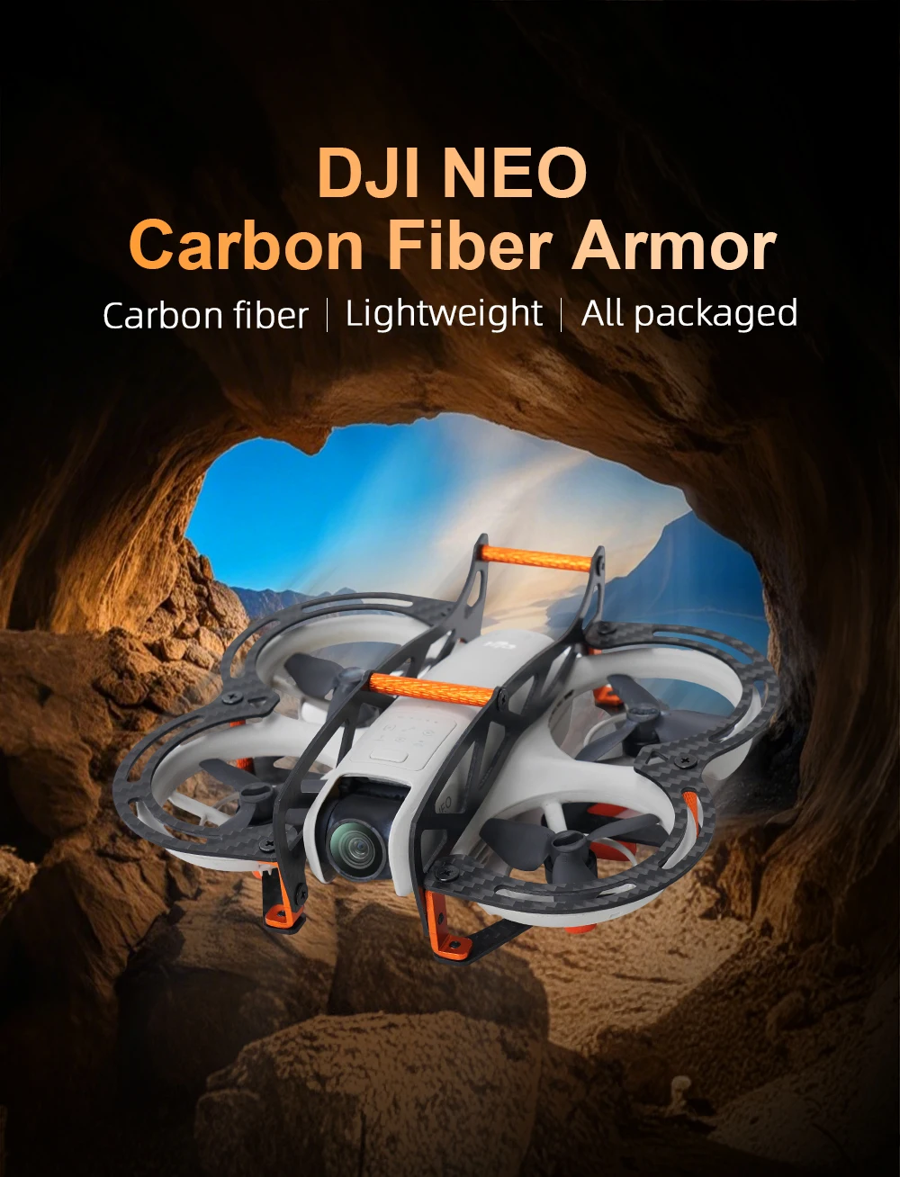 RCSTQ Carbon Fibre Armour For  NEO Propeller Drone Fuselage All Round Impact Pro