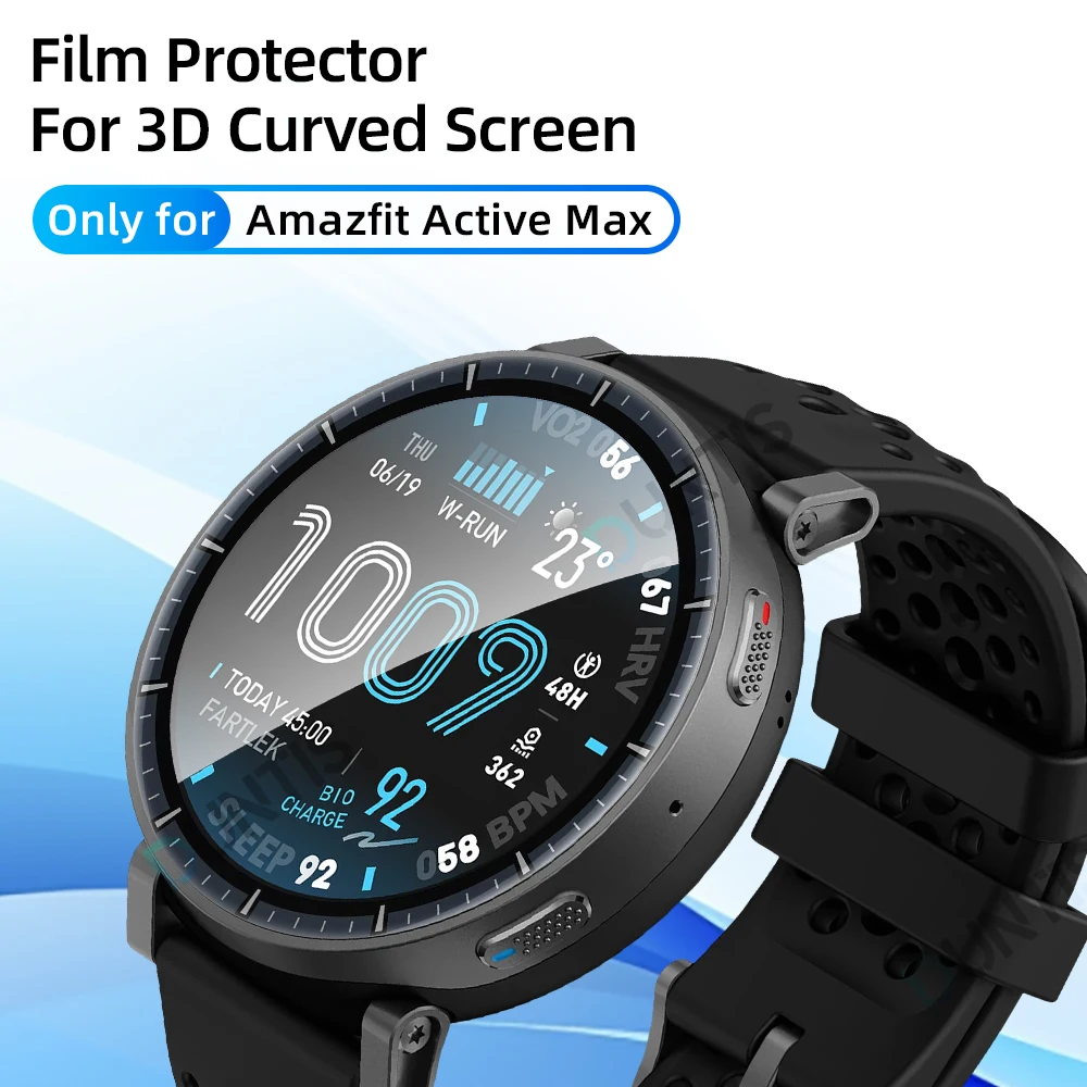 Amazfit Active Max 3D 곡면 스크린 프로텍터용 화면 보호 필름 Ultra-HD 풀 커버리지 보호 필름 액세서리(유리가 아님)