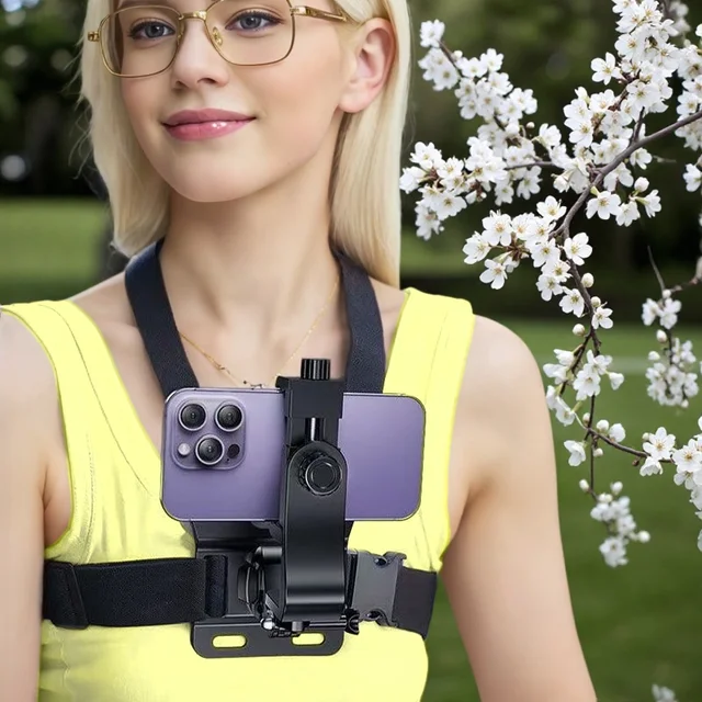 Chest Neck Holder for Mobile Phone, First Person Perspective Live Streaming Neck Holder, Outdoor Live Streaming Phone Holder, Ph