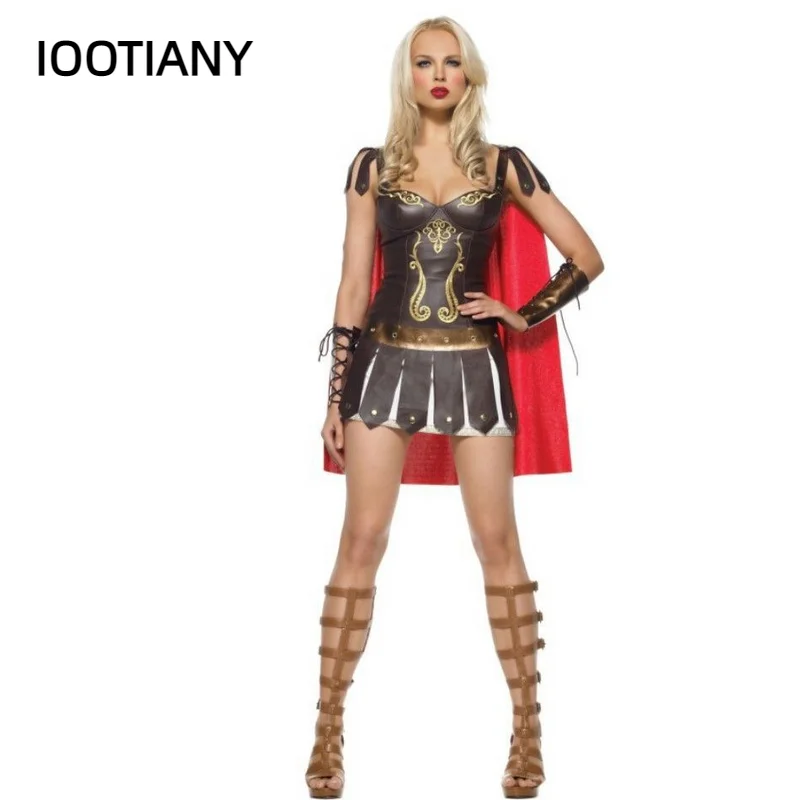 Costume Di Halloween Per Donne Adulte Vestito Da Gladiatore Romano Sciarpa Warrior Princess Party Spartan 300 Warriors Soldier Cosplay Outfit