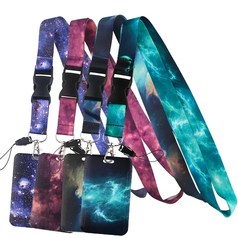 

Starry Sky Nebula Credit Card ID Holder Bag Student Women Travel Bank Bus Business Card Cover Badge Accessories Gifts